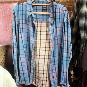 Plaid button up multi colour
